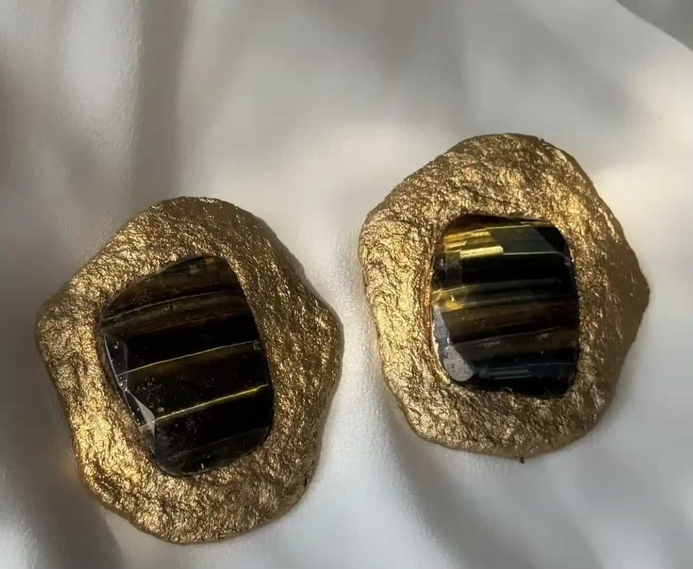 گوشواره پاپیه ماشه و سنگ