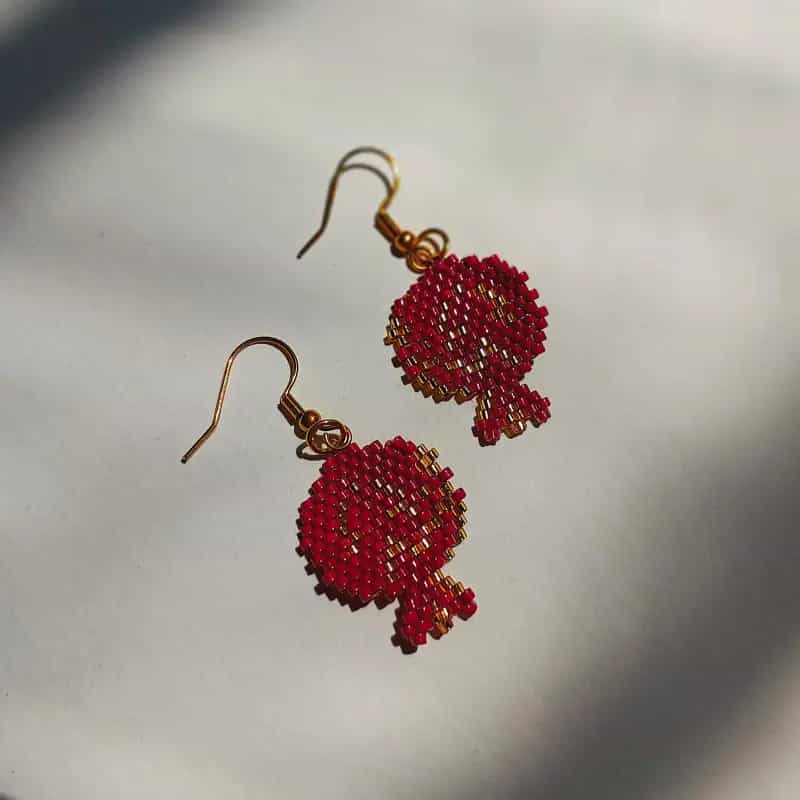 گوشواره منجوقی انار
