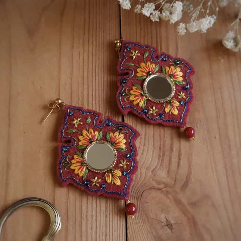 گوشواره گلدوزی دلربا