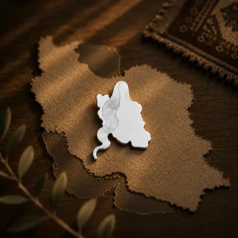 سنجاق سینه نقره دختر ایران