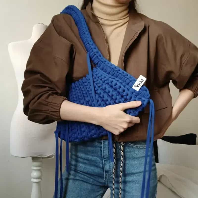 کیف قلاب بافی ذوزنقه