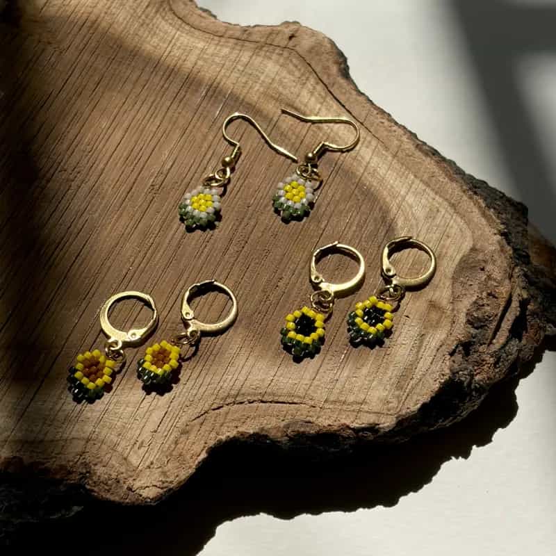 گوشواره منجوقی گلی