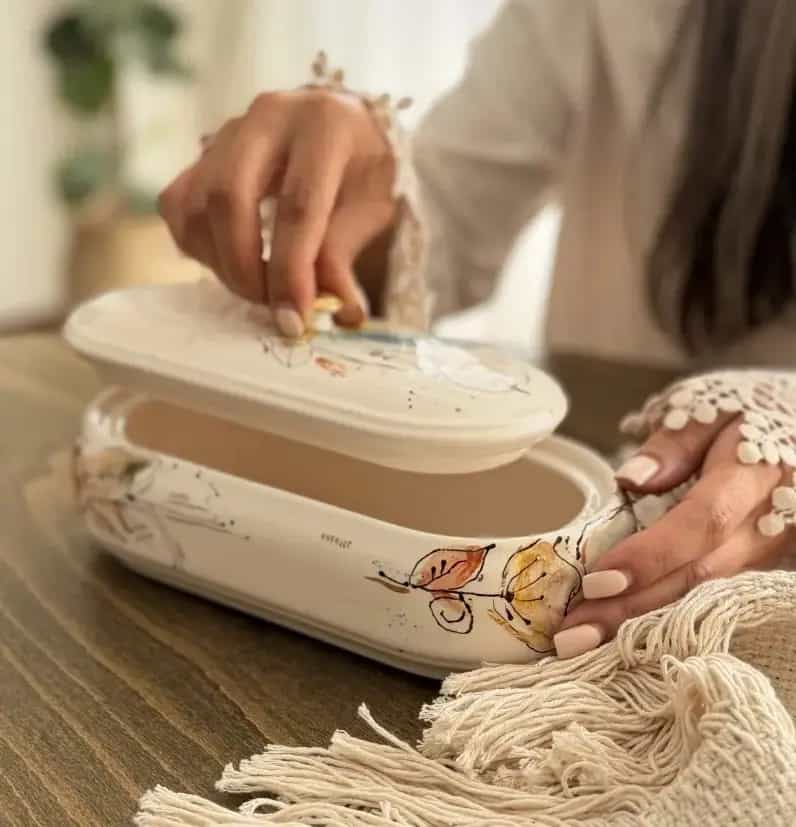 شکلات خوری سرامیکی گلدار