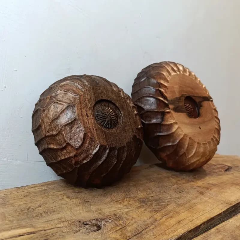ست کاسه دوتیکه چوبی دریا - تصویر اول