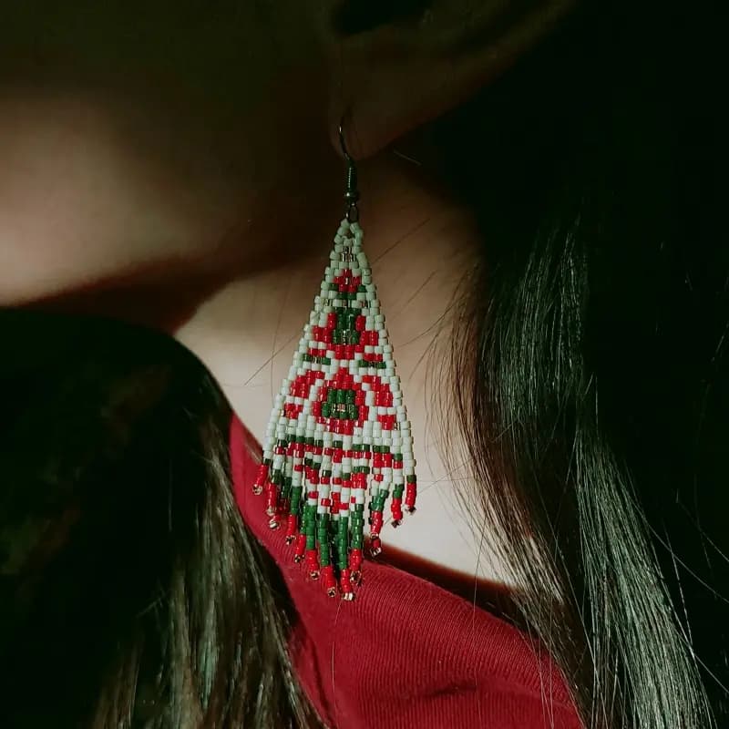 گوشواره منجوقی کاشی - تصویر چهارم