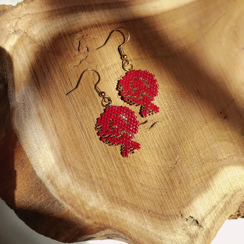 گوشواره منجوقی انار - تصویر دوم