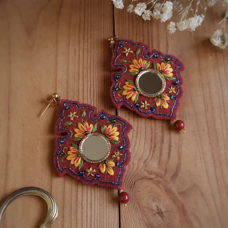 گوشواره گلدوزی دلربا - تصویر اول