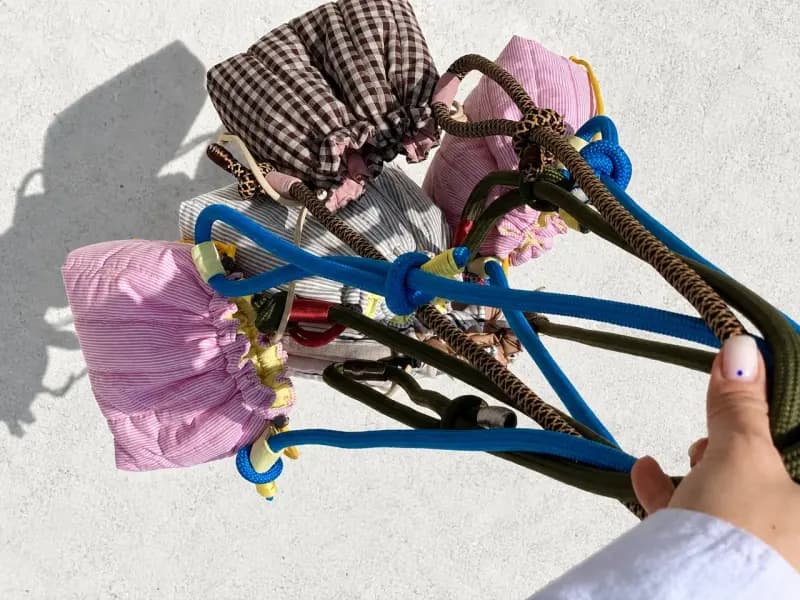 کیف کراس بادی پارچه ای بقچه ای - تصویر چهارم