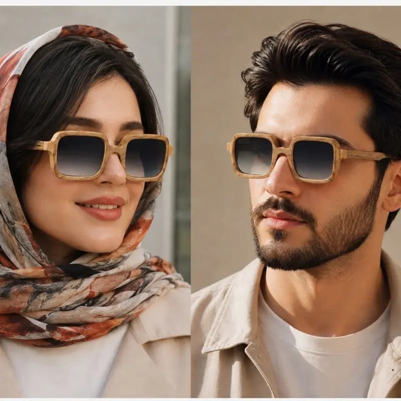 عینک چوب گردو دست ساز کواد - تصویر سوم
