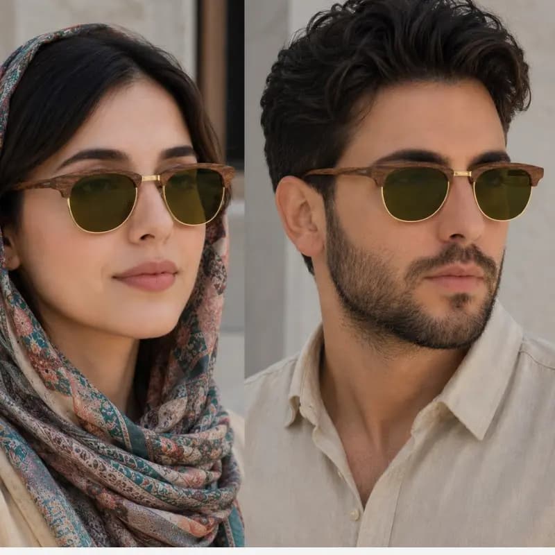 عینک چوب گردو کلاب مستر - تصویر سوم